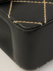 2003 Wild Stitch CC Turnlock Chain Shoulder Bag in Black