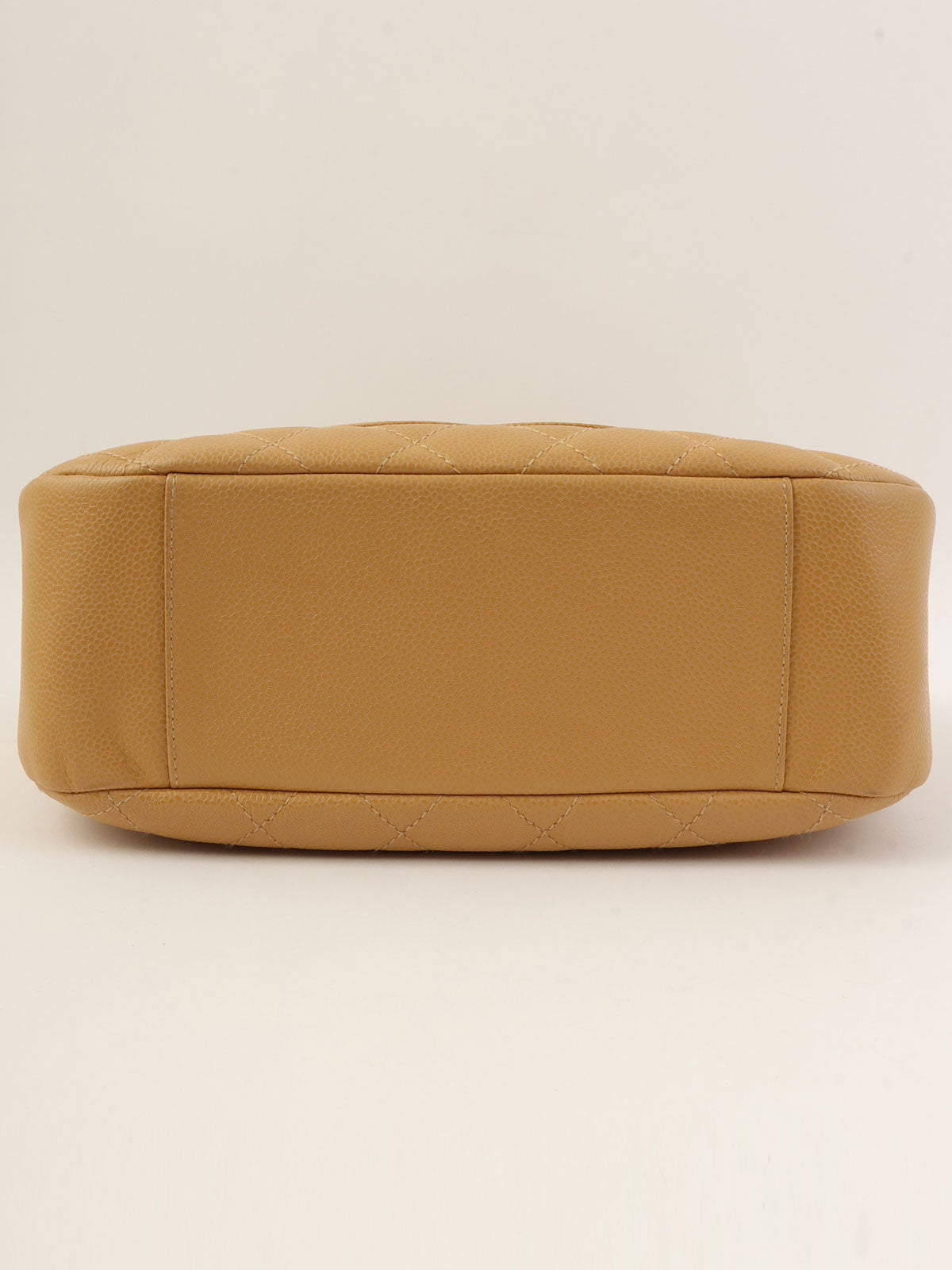 2001 Caviar Skin CC Mark Stitch Shoulder Bag, Camel