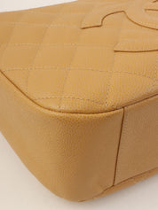 2001 Caviar Skin CC Mark Stitch Shoulder Bag, Camel