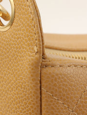 2001 Caviar Skin CC Mark Stitch Shoulder Bag, Camel