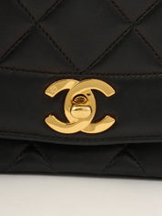 1992 Diana Flap Chain Bag 25cm Black