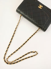 1992 Diana Flap Chain Bag 25cm Black