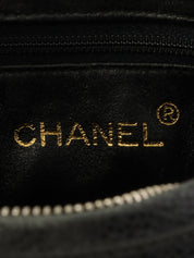 1995 Caviar Skin CC Mark Stitch Chain Shoulder Bag Black