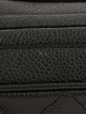 1995 Caviar Skin CC Mark Stitch Chain Shoulder Bag Black