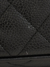 1995年頃製 キャビアスキンCCマークステッチチェーンショルダーバッグ ブラック