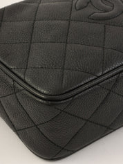 1995 Caviar Skin CC Mark Stitch Chain Shoulder Bag Black