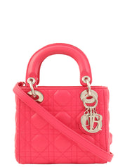 レディディオールミニカナージュステッチ2wayバッグ　ピンク