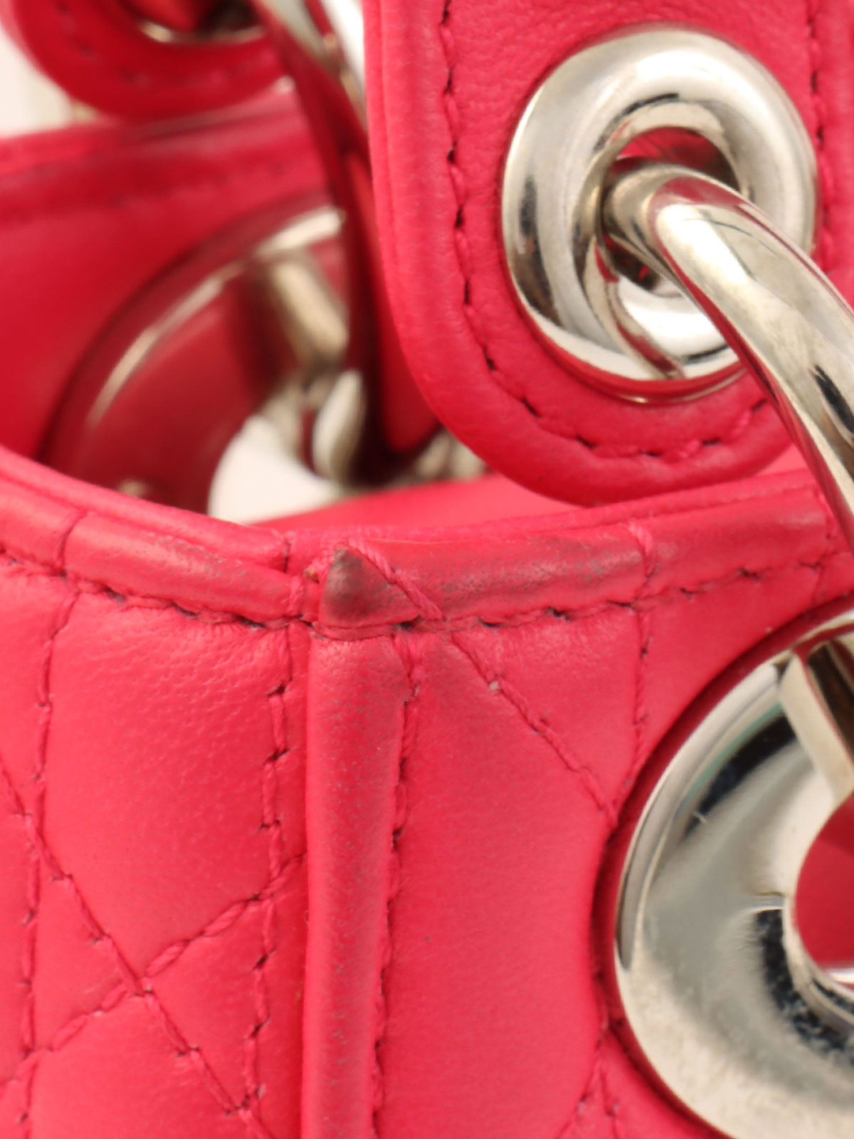 レディディオールミニカナージュステッチ2wayバッグ　ピンク