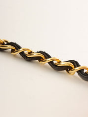 Mademoiselle Stitch CC Turnlock Chain Shoulder Bag, Black, circa 1992