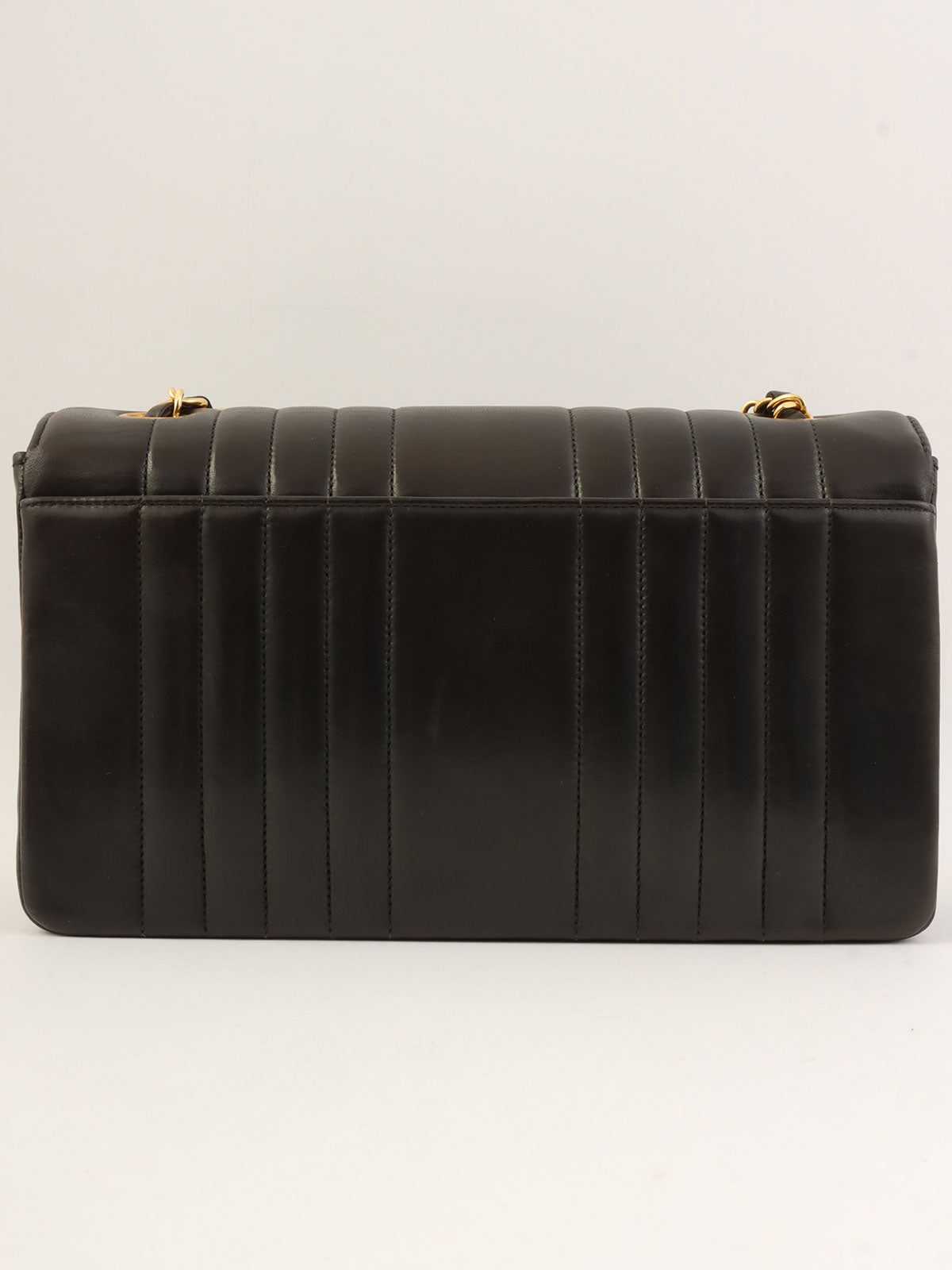 Mademoiselle Stitch CC Turnlock Chain Shoulder Bag, Black, circa 1992