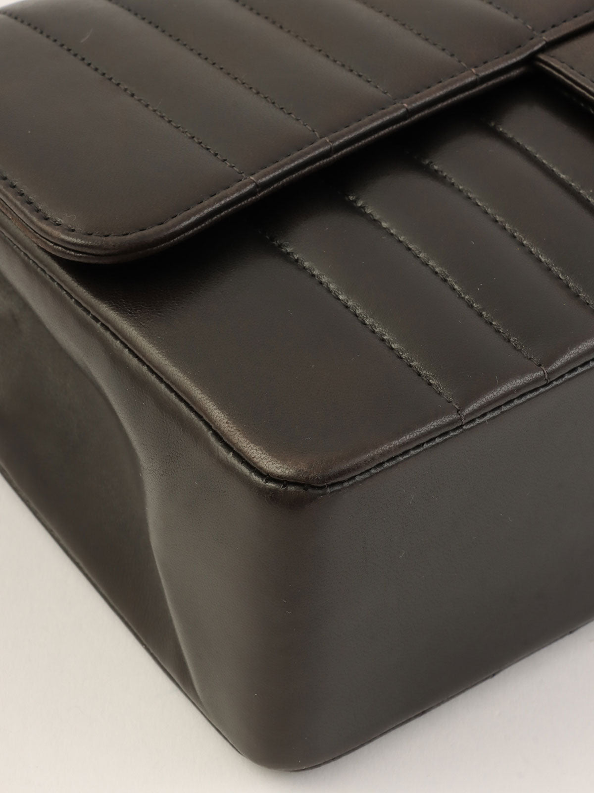 Mademoiselle Stitch CC Turnlock Chain Shoulder Bag, Black, circa 1992