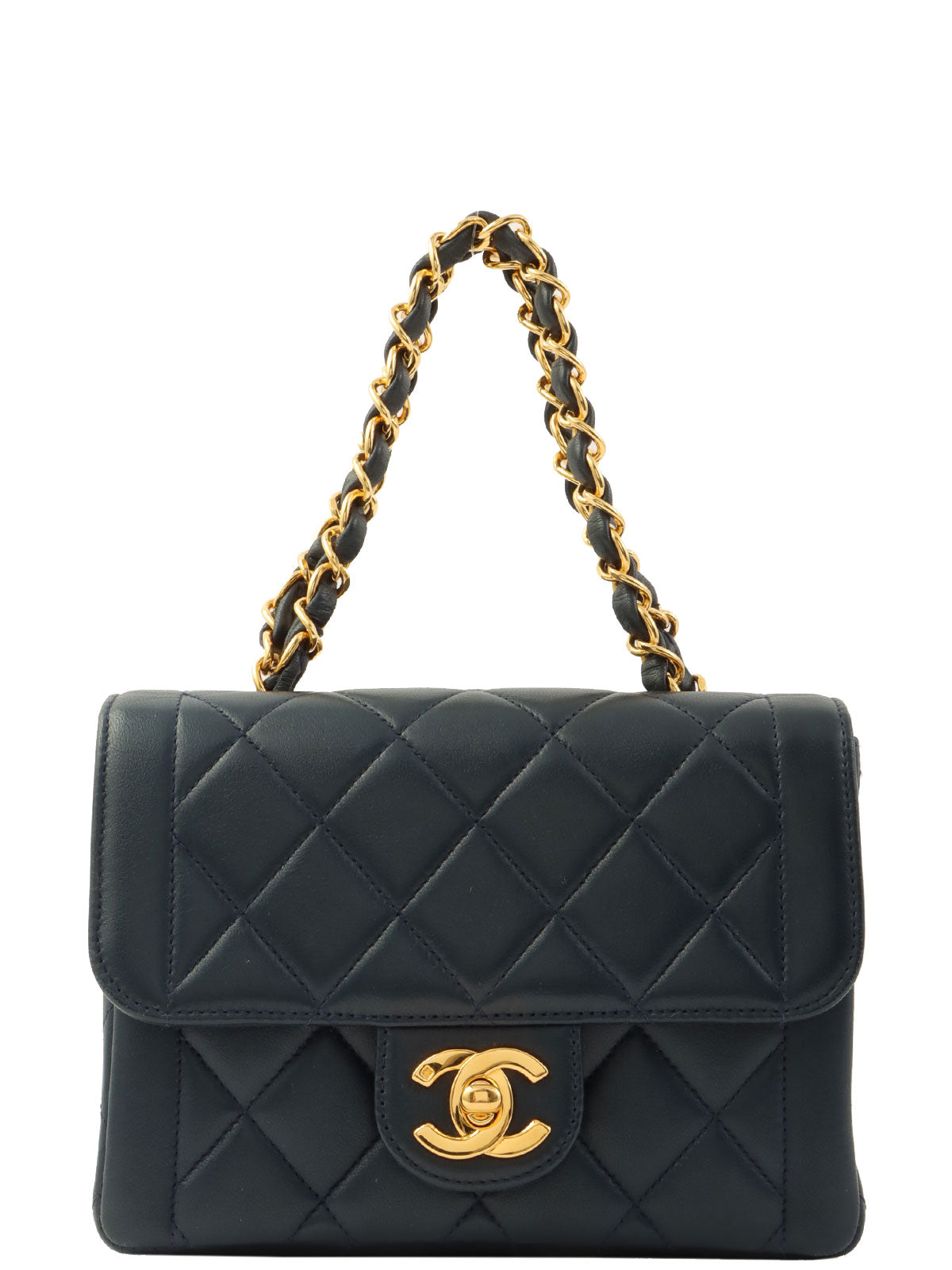 1995年頃製 クラシックフラップチェーンバッグミニ ネイビー