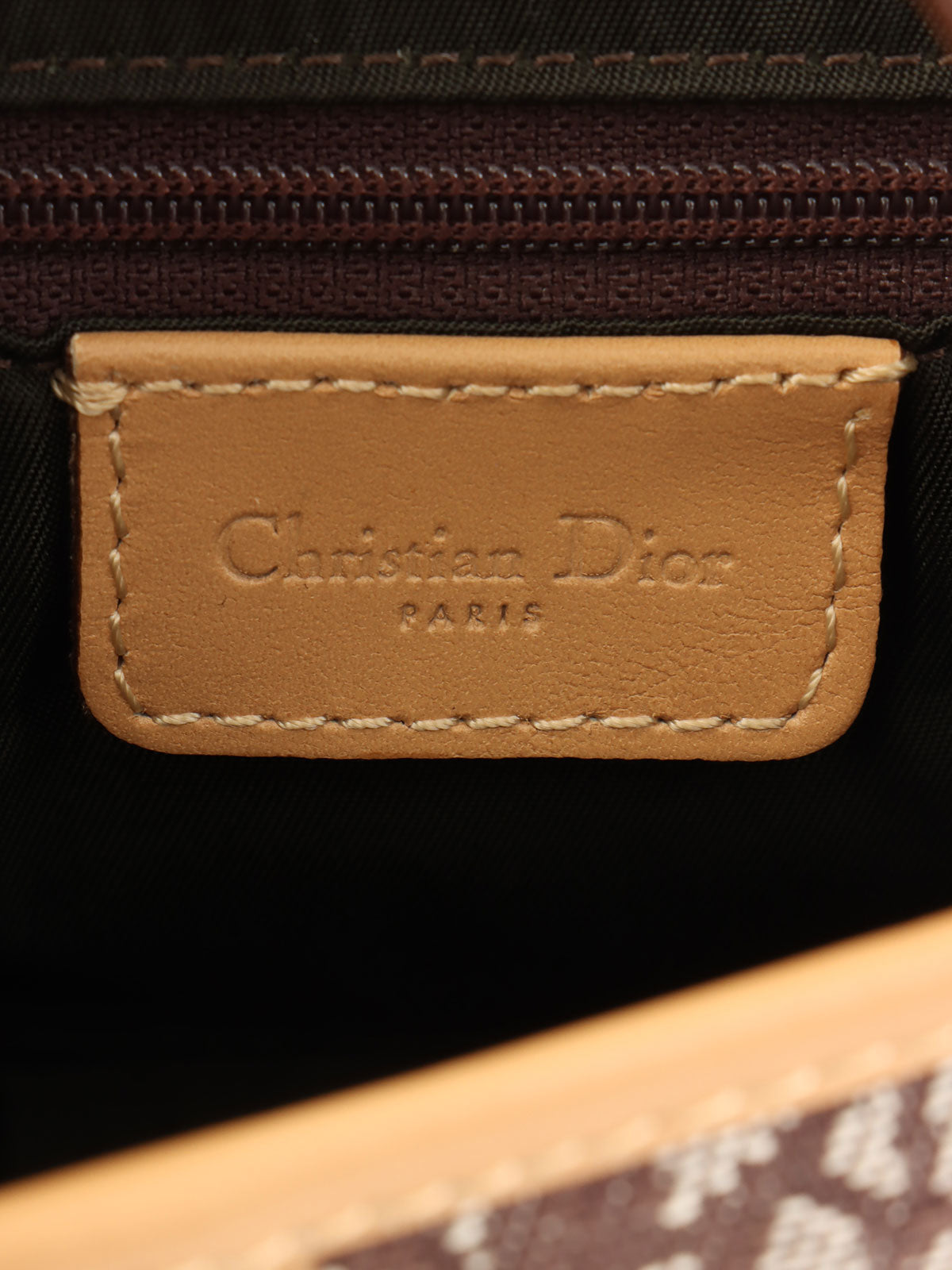 トロッターパターンサドルバッグ ブラウン/ベージュ