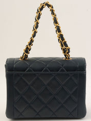 1995 Classic Flap Chain Bag Mini Navy