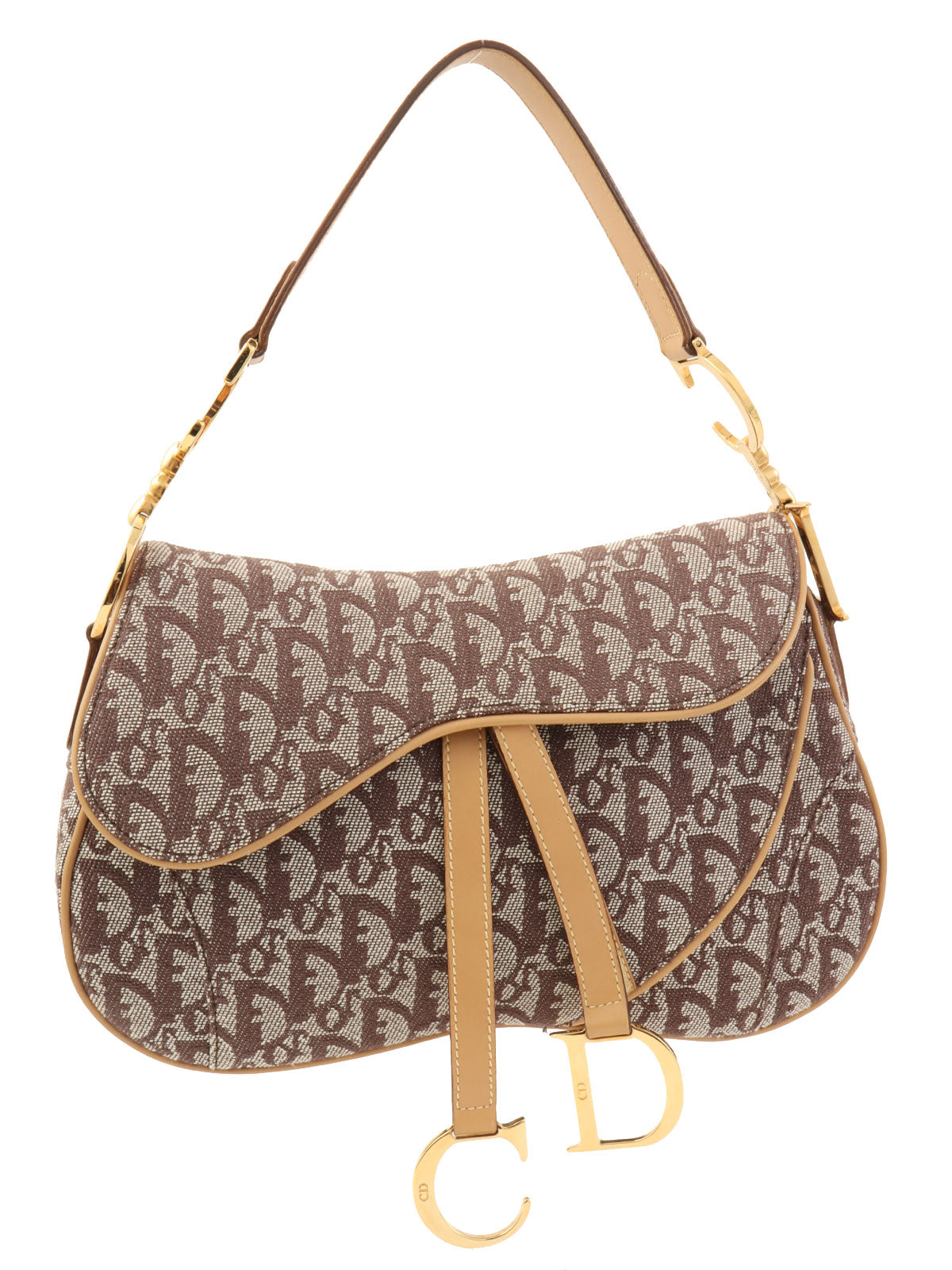 トロッターパターンサドルバッグ ブラウン/ベージュ