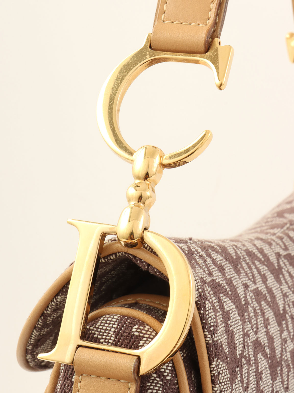 トロッターパターンサドルバッグ ブラウン/ベージュ