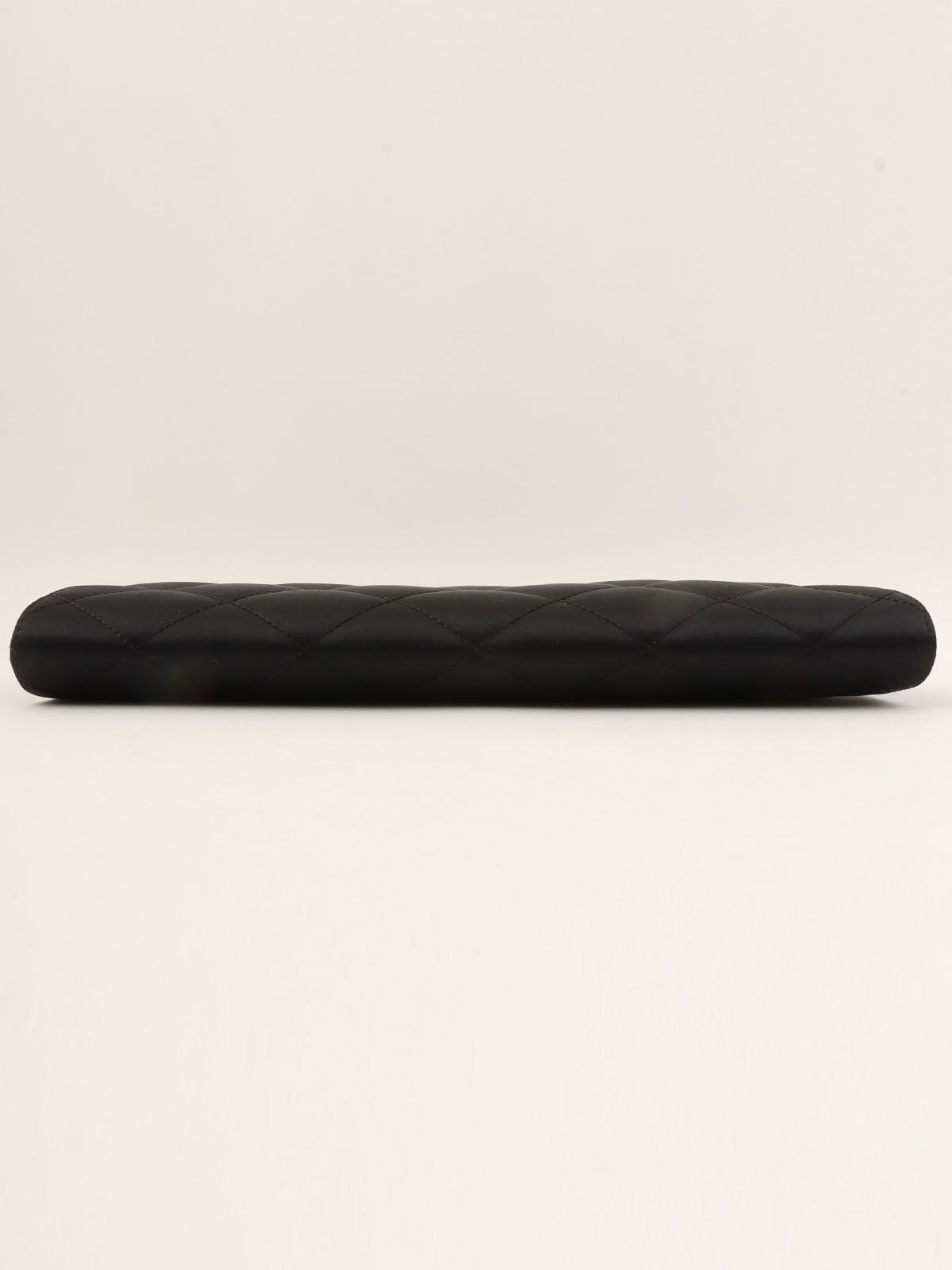 Circa 2000 Silk Satin CC Mark Stitch Clasp Chain Bag in Black