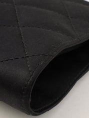 Circa 2000 Silk Satin CC Mark Stitch Clasp Chain Bag in Black