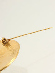 1994年製　ラウンドサンモチーフCCマークブローチ　ゴールド