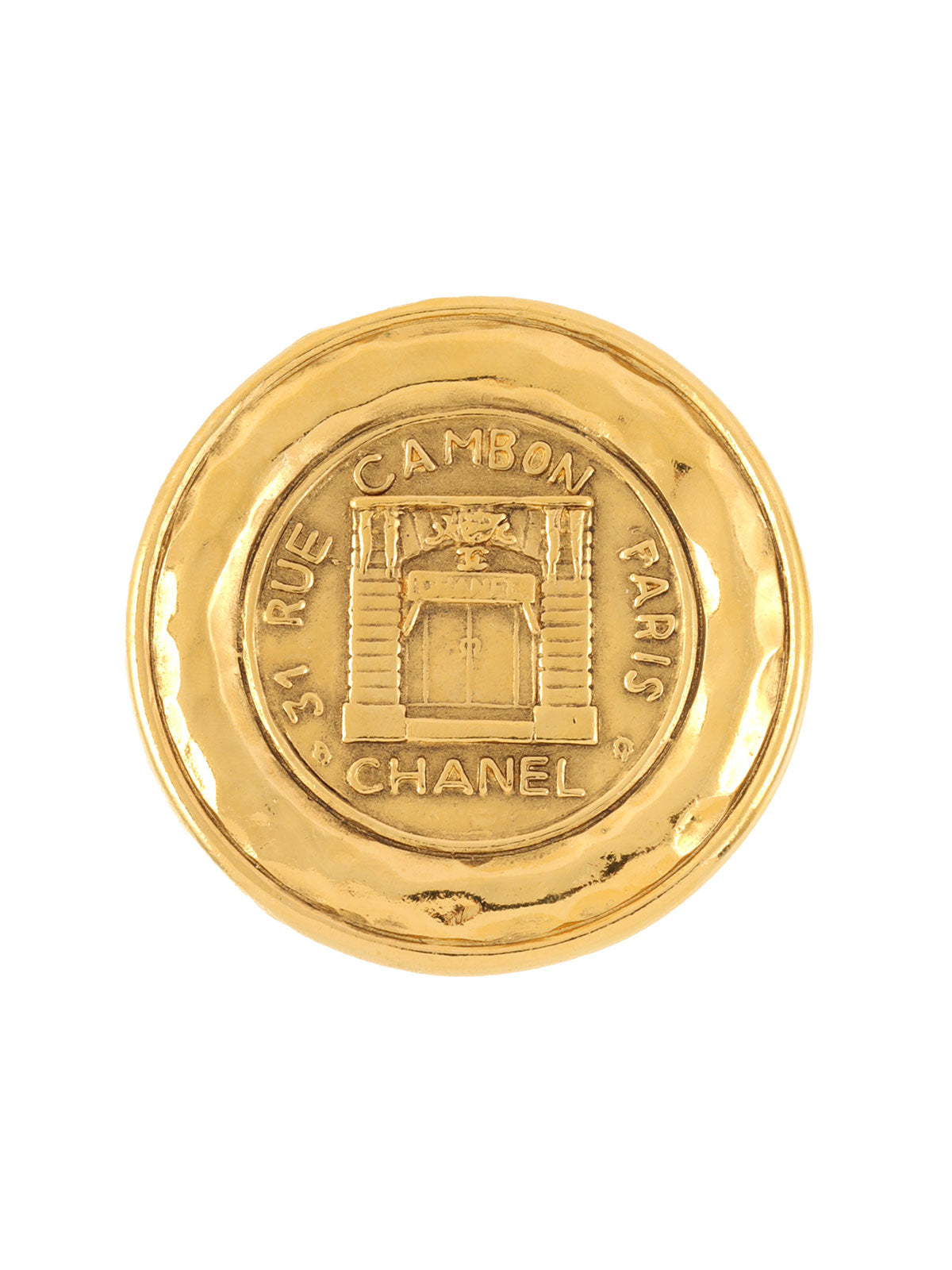 ラウンドカンボンブローチ ゴールド