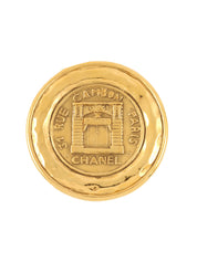 ラウンドカンボンブローチ　ゴールド