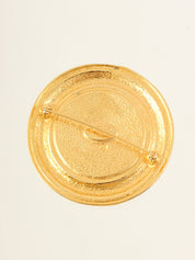 ラウンドカンボンブローチ　ゴールド