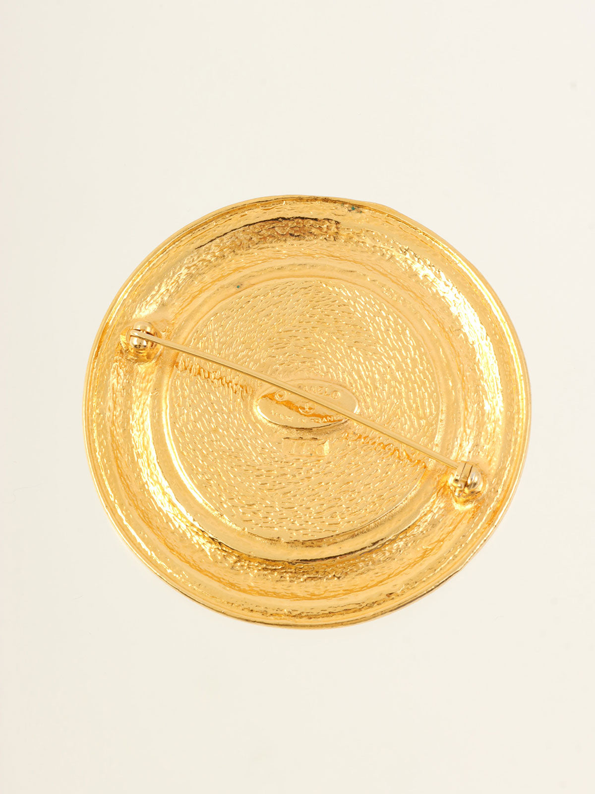 ラウンドカンボンブローチ ゴールド