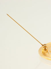 ラウンドカンボンブローチ　ゴールド