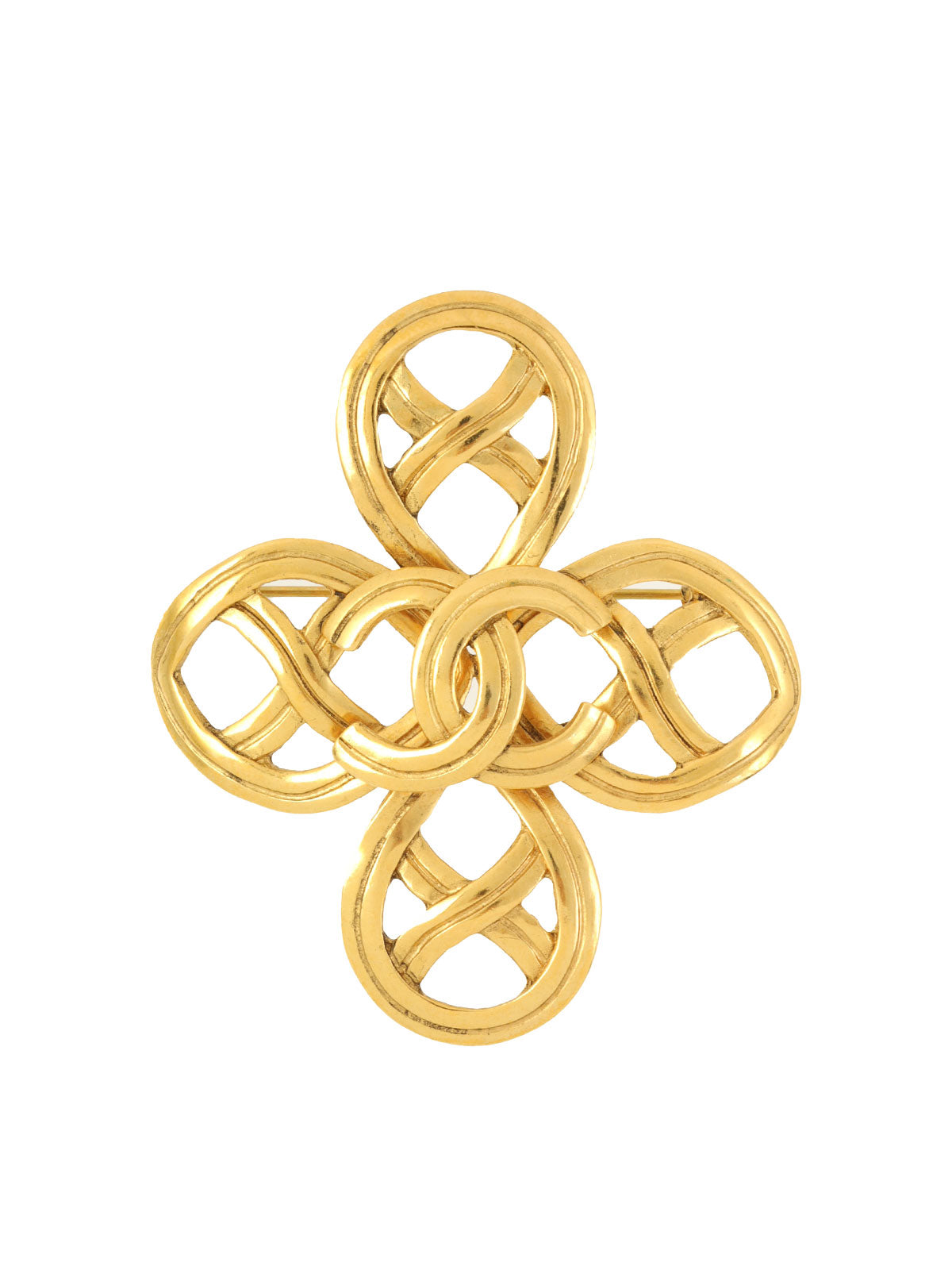 1996年製　フラワーモチーフCCマークブローチ　ゴールド