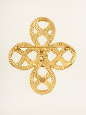 1996年製 フラワーモチーフCCマークブローチ ゴールド