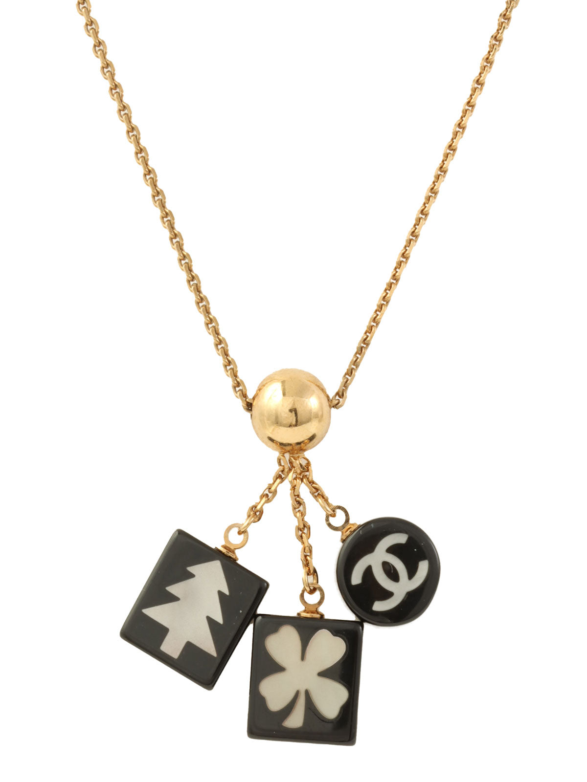 2003年製　マルチモチーフCCマークネックレス　ゴールド/ブラック