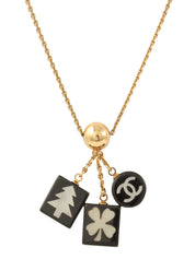 2003年製　マルチモチーフCCマークネックレス　ゴールド/ブラック