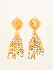 ロゴスウィングチェーンイヤリング ゴールド