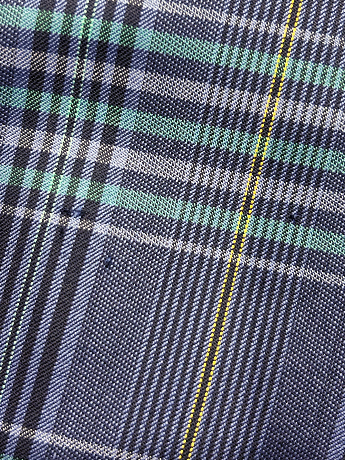 ロゴボタンウールチェックパターンセットアップ ネイビー/グリーン