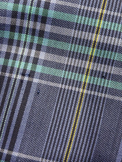 ロゴボタンウールチェックパターンセットアップ ネイビー/グリーン