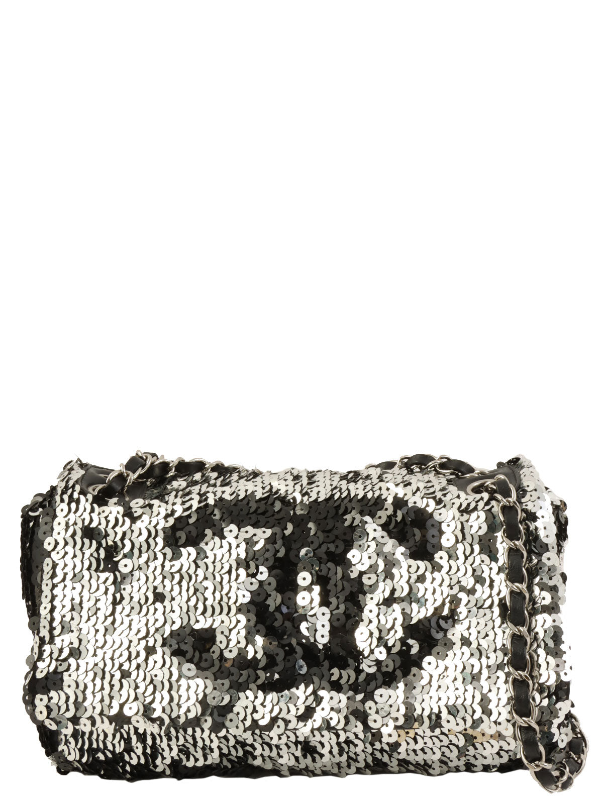 2008 Sequin Chain Shoulder Bag Black/Silver