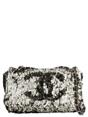 2008 Sequin Chain Shoulder Bag Black/Silver