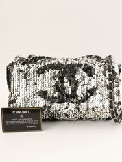 2008 Sequin Chain Shoulder Bag Black/Silver