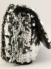 2008 Sequin Chain Shoulder Bag Black/Silver
