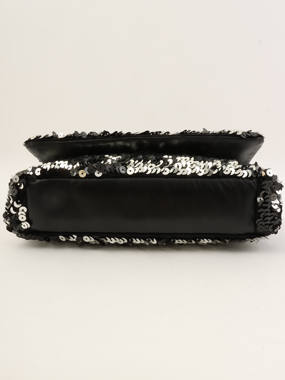 2008 Sequin Chain Shoulder Bag Black/Silver