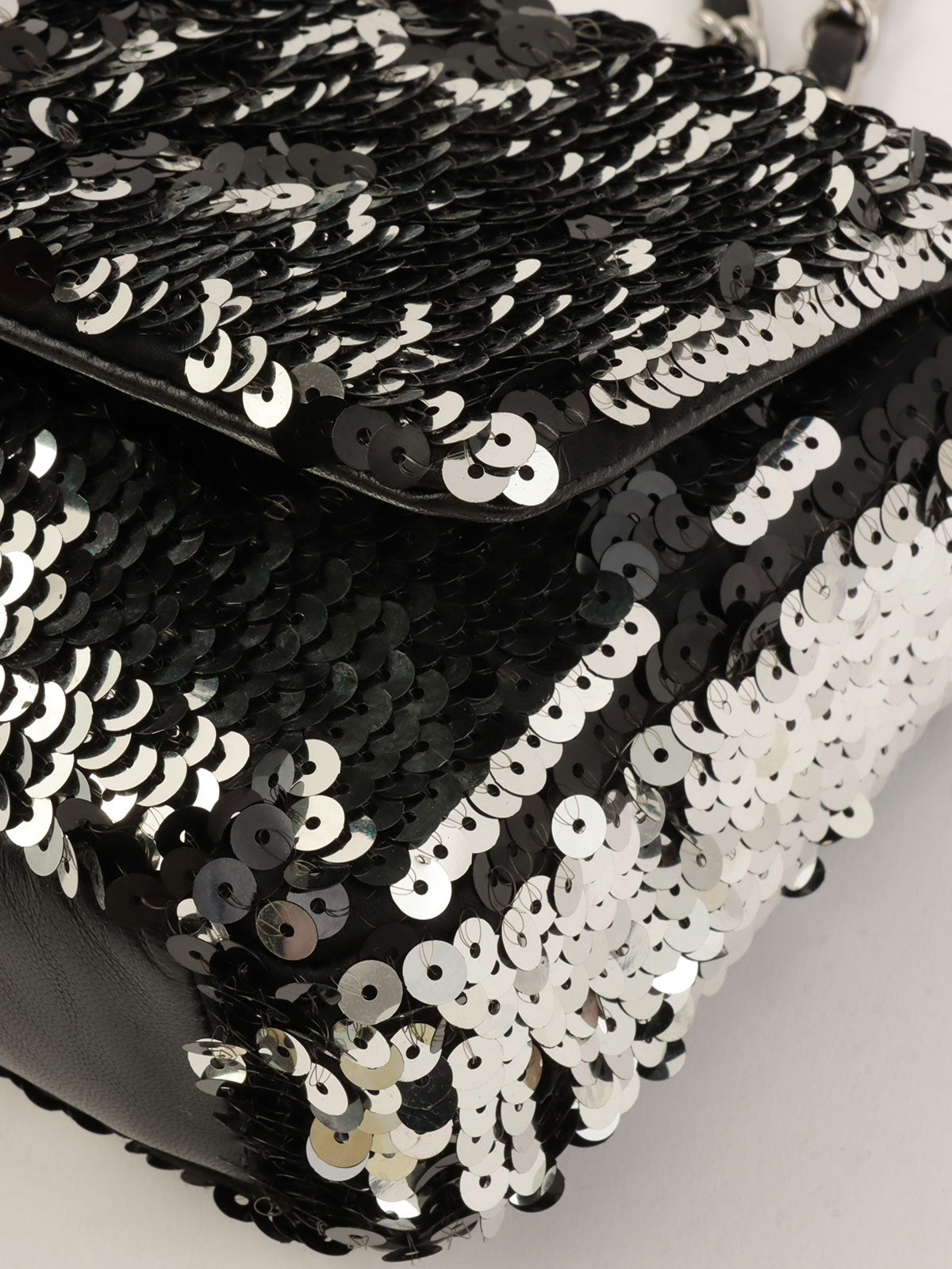 2008 Sequin Chain Shoulder Bag Black/Silver
