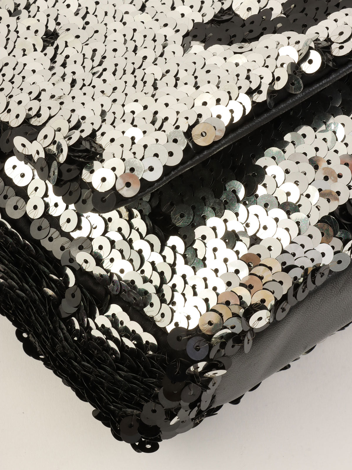 2008 Sequin Chain Shoulder Bag Black/Silver