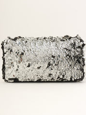 2008 Sequin Chain Shoulder Bag Black/Silver