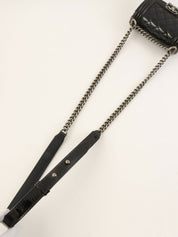 Circa 2000 Silk Satin CC Mark Stitch Clasp Chain Bag in Black