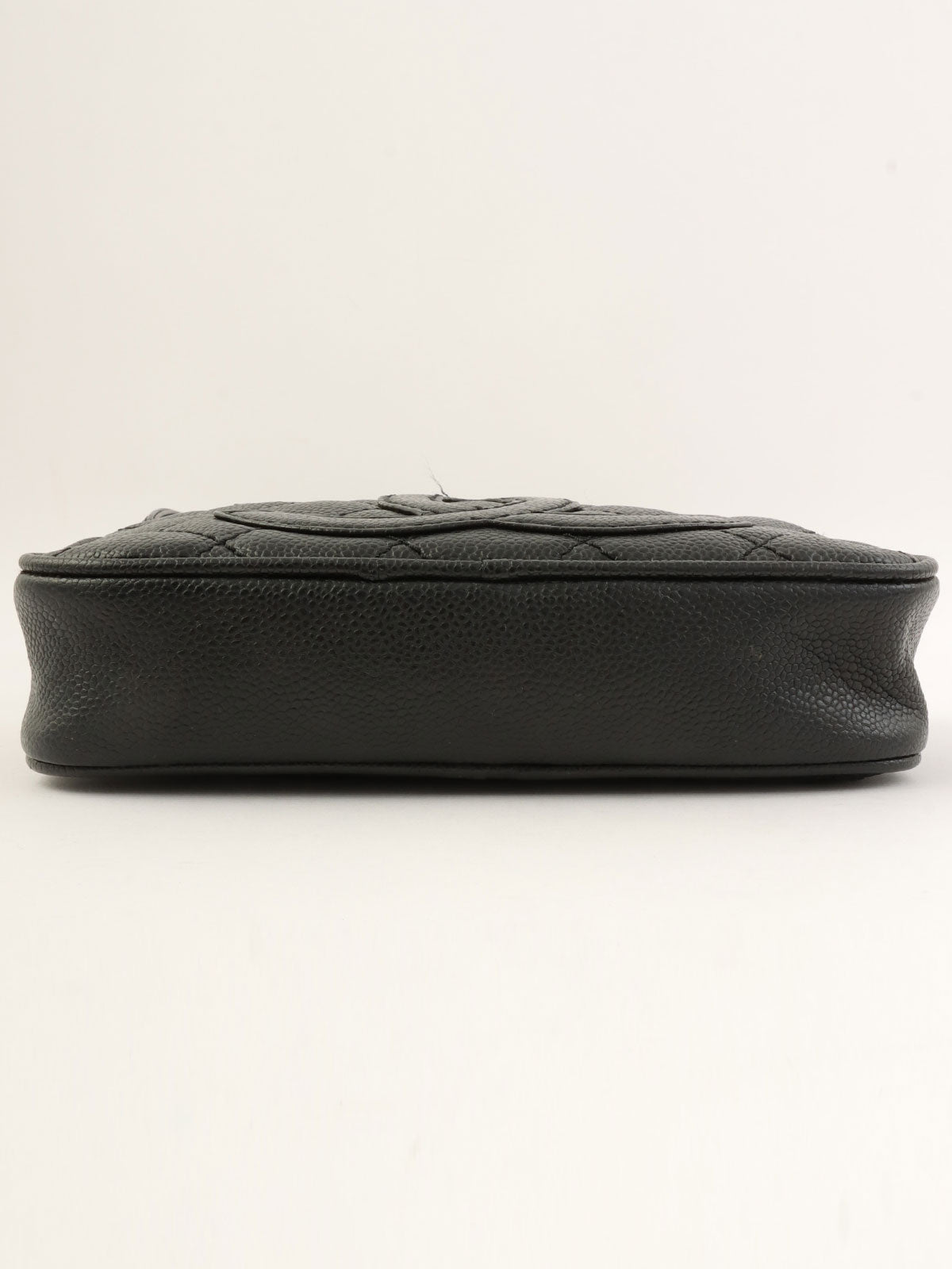 2005年頃製 キャビアスキンCCマークステッチショルダーバッグ ブラック