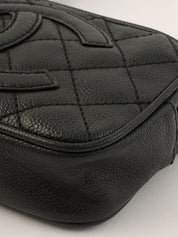 2005年頃製 キャビアスキンCCマークステッチショルダーバッグ ブラック