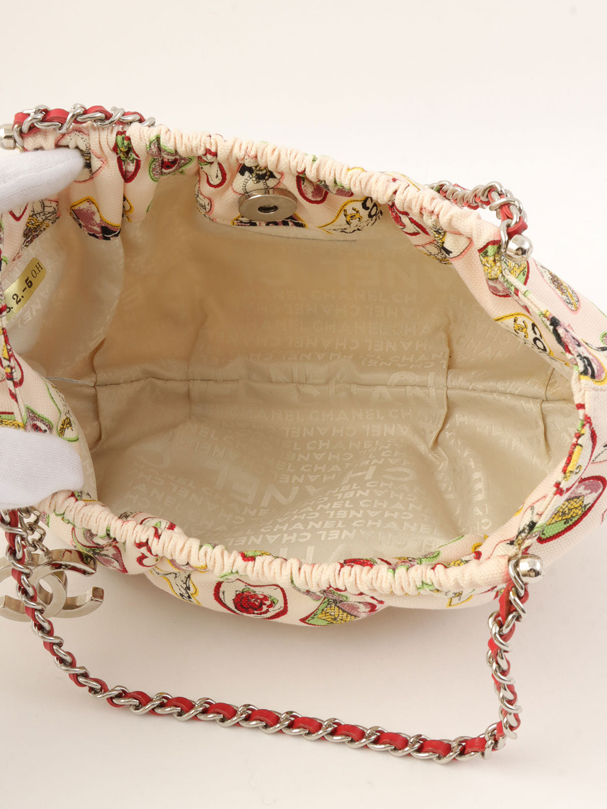 2005年頃製　CCマークバレンタインチェーンハンドバッグ　ピンク/マルチ