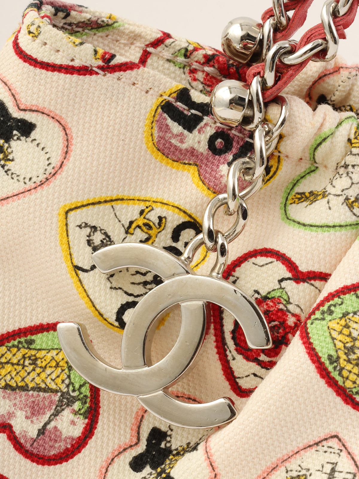 2005年頃製 CCマークバレンタインチェーンハンドバッグ ピンク/マルチ