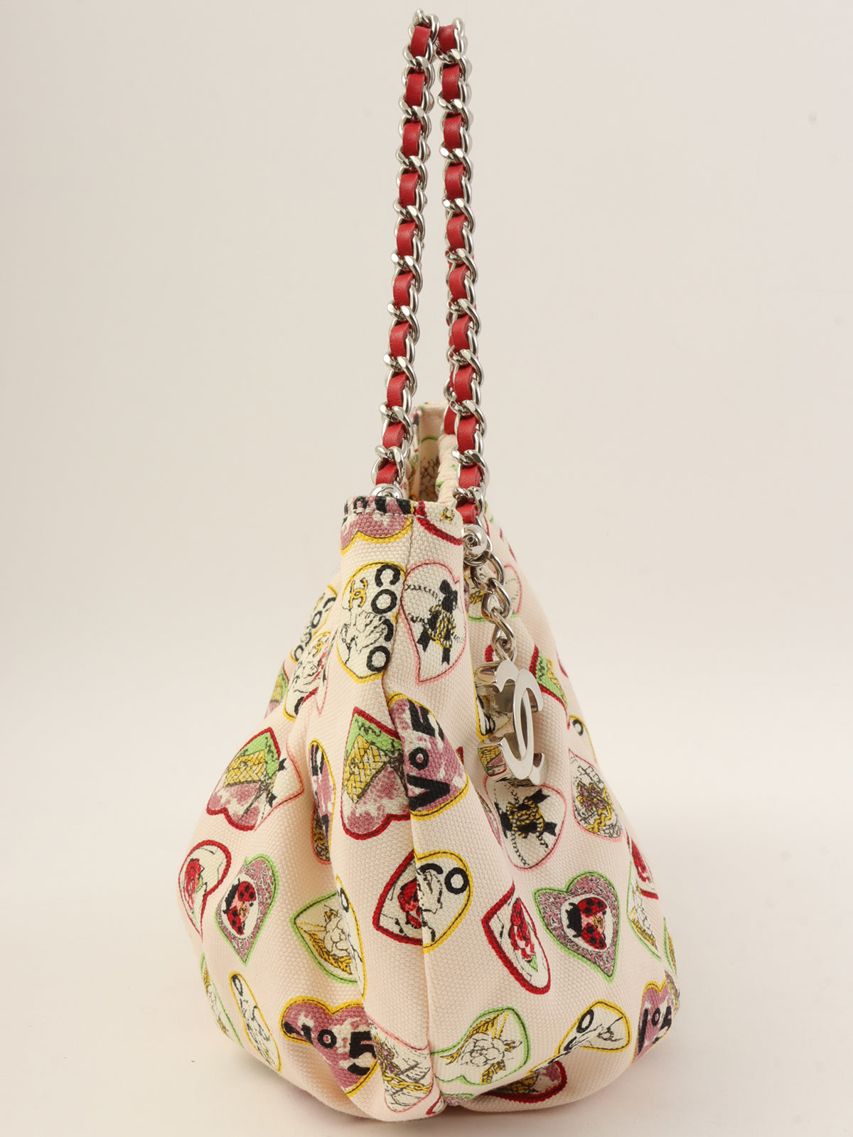 2005年頃製 CCマークバレンタインチェーンハンドバッグ ピンク/マルチ