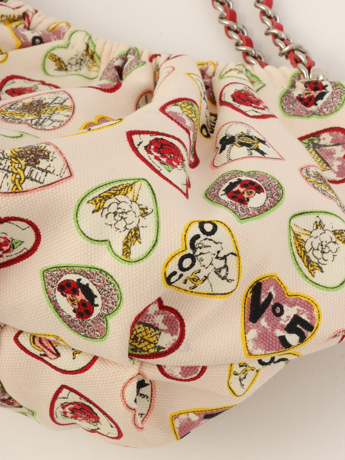 2005年頃製 CCマークバレンタインチェーンハンドバッグ ピンク/マルチ